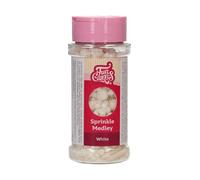 FunCakes Sprinkle Medley White: Decoraciones para Tartas, Gran Sabor, Adecuadas para Decorar Pasteles, Mezcla de Sprinkles - 65 g
