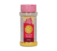 FunCakes Sprinkle Medley Yellow, Amarillo: Decoraciones de Azúcar, Buen Sabor, Perfectas para Decorar Tartas, Pasteles, Cupcakes y Galletas, Sprinkle Mix. 70g
