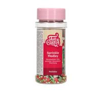 FunCakes Streusel Medley Holiday: Decoraciones de Azúcar, Buen Sabor, Perfectas para Decorar Tartas, Pasteles, Cupcakes y Galletas, Sprinkle Mix. 65 g.
