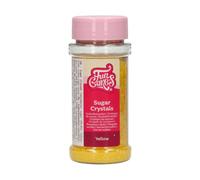 FunCakes Sugar Crystals, Amarilla: Espolvoreado para Tartas, Gran Sabor, Perfecto para Decorar Tartas, Espolvoreado para Cupcakes. 80 g.