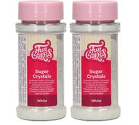 FunCakes Sugar Crystals Blanca,: Espolvoreado para Tartas, Gran Sabor, Perfecto para Decorar Tartas, Espolvoreado para Cupcakes. 80 g. (Paquete de 2)
