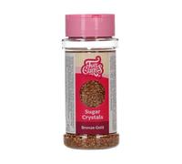 FunCakes Sugar Crystals Bronze Gold: Decoraciones para Tartas, Gran Sabor, Adecuadas para Decorar Pasteles, Mezcla de Sprinkles - 80 g