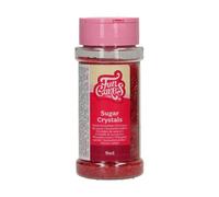 FunCakes Sugar Crystals, Roja: Espolvoreado para Tartas, Gran Sabor, Perfecto para Decorar Tartas, Espolvoreado para Cupcakes. 80 g.