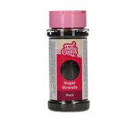 FunCakes Sugar Strands Black: Decoraciones para Tartas, Gran Sabor, Adecuadas para Decorar Pasteles, Mezcla de Sprinkles - 80 g