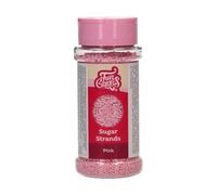 FunCakes Sugar Strands Pink: Decoraciones para Tartas, Gran Sabor, Adecuadas para Decorar Pasteles, Mezcla de Sprinkles - 80 g