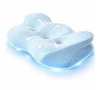 FUNCCUBE Almohada cervical para el cuello, almohadas de espuma viscoelástica para aliviar el dolor al dormir con funda de almohada refrescante, almohada de cama ergonómica sin olor para dormir boca