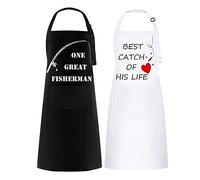 FunChaos 2 Pareja Delantal, Impermeable Mr & Mrs Delantal, Blanco y Negro Delantales para Compromiso de Boda, Aniversario, San Valentín, Personalizado Regalo para Pareja (Amor)