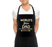 FunChaos Delantal de Barbacoa para Hombre, Mejor Papá del Mundo, Delantal Negro con 2 Bolsillos, Delantales Personalizado para Hombres, Papá, Marido, Novio, Abuelo