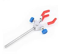 FunChem Abrazadera doble de 3 dedos, pinza de laboratorio con 3 dedos ajustables y doble posibilidad de ajuste giratorio para múltiples aplicaciones en el laboratorio