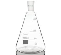 FunChem Frasco de vidrio 24/40 Erlenmeyer graduado de vidrio borosilicato con junta externa cónica estándar 24/40, 1000 ml