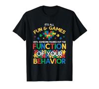 Función del Comportamiento Autismo Conductismo Analista de Comportamiento Camiseta gráfica económica, Hombre, Negro, M