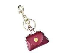 Funcional Monedero Llavero Ligero Monedas Bolsa Llavero Ornamento Bolso Encantadores Diseño de Estilo de Vida Ocupado Bolsa de Piel Sintética, Color rojo y negro, フリーサイズ