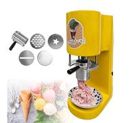 Funcionamiento eléctrico con un solo toque, extrusora para espagueti y helado, 4 moldes con formas únicas, diseño compacto de sobremesa, para parques de atracciones, restaurantes y repostería(Yellow)