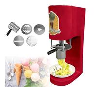 Funcionamiento eléctrico con un solo toque, extrusora para espagueti y helado, 4 moldes con formas únicas, diseño compacto de sobremesa, para parques de atracciones, restaurantes y repostería(Red)