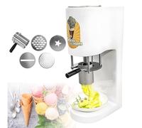Funcionamiento eléctrico con un solo toque, extrusora para espagueti y helado, 4 moldes con formas únicas, diseño compacto de sobremesa, para parques de atracciones, restaurantes y repostería(White)