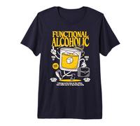 Functional Alcoholic - Retro Functioning Barman/Mixologist Camiseta Premium