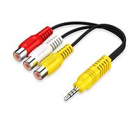 Funcylande 3.5MM to 3 Cable for TV, Video Component AV Adapter Cable, for TV set power amplifier set-top box