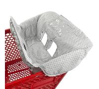 Funda 2 en 1 para carrito de compras y silla alta para bebé, funda acolchada, estilo plegable, portátil, con bolsa de transporte (cheurón gris)