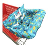 Funda 2 en 1 para carrito de la compra de bebé, cojín de asiento para silla alta, diseño portátil (azul marino)