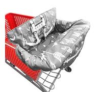 Funda 2 en 1 para carrito de la compra de bebé, cojín de asiento para silla alta, diseño portátil (flecha gris)