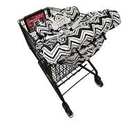 Funda 2 en 1 para carrito de la compra de bebé, cojín de asiento para silla alta, diseño portátil (negro Chevron)