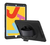 Lobwerk Funda Protectora 4 en 1 para Apple iPad (7ª generación) 2019 y 2020 de 10,2 Pulgadas, Carcasa rígida + función Atril + asa Negra