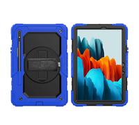 Lobwerk Funda Protectora 4 en 1 para Samsung Galaxy Tab S7 T-870 T-875 de 11 Pulgadas con función Atril y Correa de Transporte, Color Azul