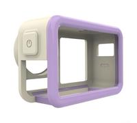 Funda a prueba de caídas y arañazos para DJI Action 5 Pro, con construcción de TPU + PC y recortes a medida para un funcionamiento sin problemas de la cámara (blanco-morado)