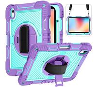 Funda a prueba de golpes para niños compatible con iPad 12th A19 2026/11th 27.9 cm A16 2025/10th 27.7 cm 2022, carcasa resistente a roturas tres en uno, soporte de agarre multifunción giratorio de 360