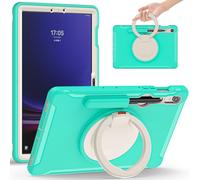 Funda a prueba de golpes para niños compatible con Samsung Galaxy Tab S9 de 11 pulgadas 2023 X710/X716B/X718U, funda protectora híbrida resistente con agarre de asa, soporte giratorio. Verde menta