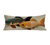 Funda Aalmohada 150 cm Color Naranja Funda Cojin 50x150 cm Protector Almohada Impermeable, Lino Fundas Cojines Sofa Animal, con Cremallera Invisible Pillow Case para Cama, Gifts for Women BZ-734