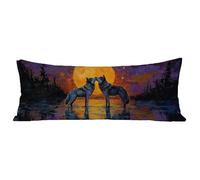 Funda Aalmohada 90 cm Color Naranja Funda Cojin 30x90 cm Protector Almohada Impermeable, Cómoda Lino Fundas Cojines Sofa Animal, con Cremallera Invisible Pillow Case para Cama, Gifts for Women BZ-740