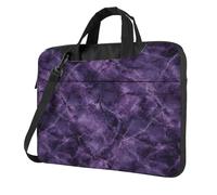 Funda acolchada de cuarzo para laptop de 39.6 cm, diseño de mármol morado oscuro