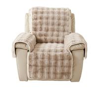 Funda Acolchada de Felpa para Sillón Reclinable de 50 x 185 cm, Funda Suave de una Pieza para Reposabrazos y Reposacabezas, Protector Antideslizante y Lavable para Muebles(Light Brown,50x185cm)
