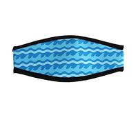 Funda acolchada de neopreno para buceo, máscara de esnórquel, protege la comodidad del cabello, ondas azules, 18,5 x 8 cm