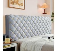 Funda acolchada para cabecera de cama, de algodón, para cabecera de cama, se adapta a 150/180/200/220 cm, tamaño doble/individual/king - Opciones elegantes en gris, blanco y rosa (gris, 190 cm)