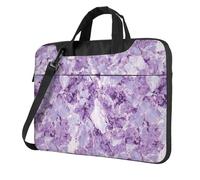 Funda acolchada para laptop de 15.6 pulgadas, color morado y blanco mármol, para mujeres y hombres