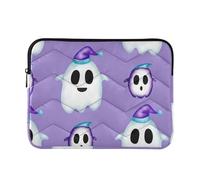Funda acolchada para laptop, diseño de animales, floral, universal, para viaje, para computadora Air de 13.3 pulgadas, diseño de fantasmas de Halloween, color morado, grande