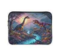 Funda acolchada para portátil para dispositivos electrónicos, diseño de dinosaurios, selva, azul, a prueba de golpes