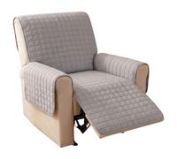 Funda Acolchada para Sillón Reclinable de 195 x 60 cm, Funda Impermeable de una Pieza para Sofá o Sillón, Protector de Muebles Lavable, Resistente a Arañazos de Gato, Color Liso(Gray,60x195cm)