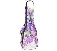 Funda acolchada para ukelele de 0.4 pulgadas de grosor, acuarela, fantasmas, calabazas y calaveras, impermeable, tamaño concierto, funda para ukelele con almacenamiento, Multicolor 02, 25.9x9x3.1in