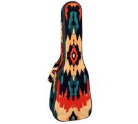 Funda acolchada para ukelele de 0.4 pulgadas de grosor, colores étnicos bohemios, fondo de arte abstracto, impermeable, tamaño concierto, funda para ukelele con almacenamiento, Multicolor 01