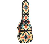 Funda acolchada para ukelele de 0.4 pulgadas de grosor, colores étnicos bohemios, fondo de arte abstracto, impermeable, tamaño concierto, funda para ukelele con almacenamiento, Multicolor 04