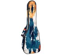 Funda acolchada para ukelele de 0.4 pulgadas de grosor, colores étnicos bohemios, fondo de arte abstracto, impermeable, tamaño concierto, funda para ukelele con almacenamiento, Multicolor 06