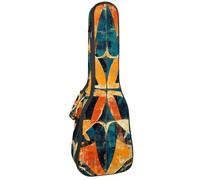 Funda acolchada para ukelele de 1,1 cm de grosor, colores étnicos bohemios, fondo de arte abstracto, impermeable, tamaño de concierto, funda para ukelele con espacio de almacenamiento, Multicolor 03