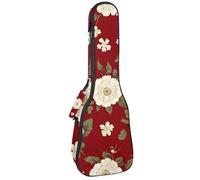 Funda acolchada para ukelele de concierto de 23 pulgadas, ballena, algas marinas con hojas, burbujas y estrellas de mar, bolsa acolchada con almacenamiento y correas para el hombro, Multicolor 09