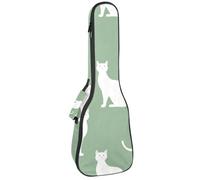Funda acolchada para ukelele de concierto de 23 pulgadas, ballena, algas marinas con hojas, burbujas y estrellas de mar, bolsa acolchada con almacenamiento y correas para el hombro, Multicolor 05
