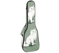 Funda acolchada para ukelele de concierto de 23 pulgadas, ballena, algas marinas con hojas, burbujas y estrellas de mar, bolsa acolchada con almacenamiento y correas para el hombro, Multicolor 04