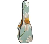 Funda acolchada para ukelele de concierto de 23 pulgadas, con estampado de flores de manzanilla blanca, con almacenamiento y correas para el hombro, Multicolor 10, 25.9x9x3.1in/66x23x8cm, Organizador