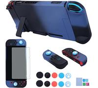 Funda acoplable para Nintendo Switch - COMCOOL 3 en 1 funda protectora para Nintendo Switch y controlador Joy-Con con protector de pantalla, color azul y negro